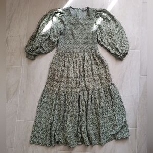 & Other Stories Ditsy Floral Smocked Midi Prairie Dress